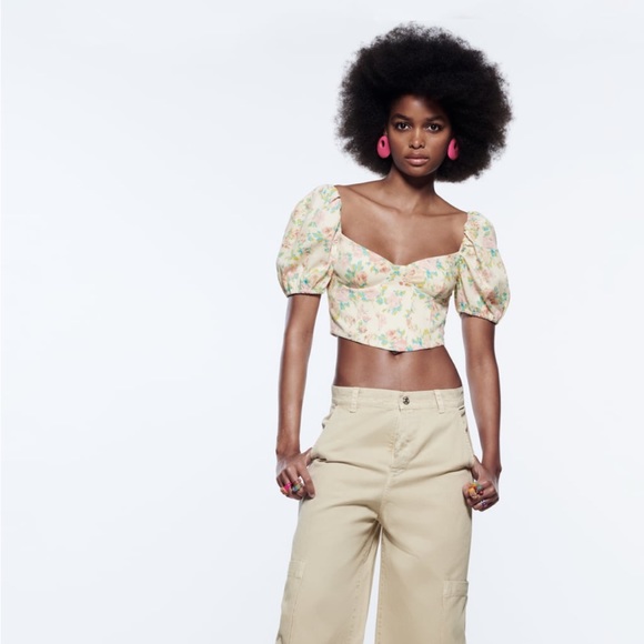 Zara Floral Printed Top - Picture 1 of 1